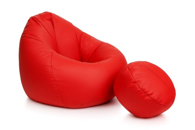 Sedací vak - křeslo Super 4XL obj. 450 L s podnožkou - Potahová tkanina: Eko kůže, Barva tkaniny: ES12