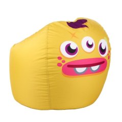 Dětský sedací vak "Příšerka" z Eko kůže - žlutá