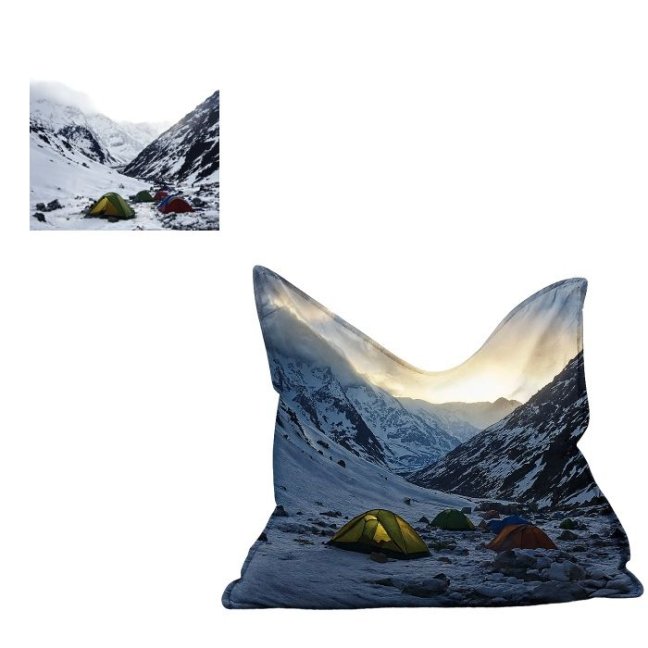 Sedací vak - vlastní  Polštář  3XL 190x140 obj.  600 L mat. Látka s potiskem