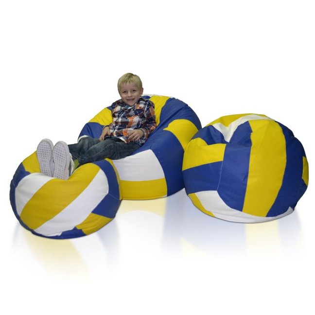 Sedací vak Míč volejbalový - sestava 3XL + 2XL + L obj. 400 a 200 a 100 L