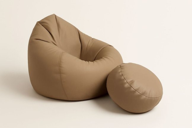 Sedací vak - křeslo Super 4XL obj. 450 L s podnožkou - Potahová tkanina: Eko kůže, Barva tkaniny: ES04