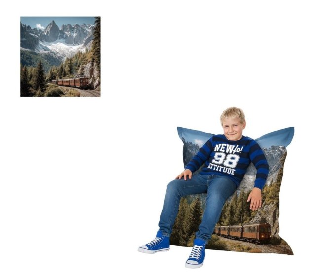 Sedací vak - Polštář  2XL 140x100 obj.  400 L mat. Polyuretan - vlastní grafika