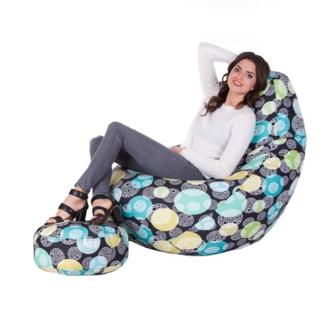 Sedací vak - křeslo Komfort 2XL obj. 390 L - Potahová tkanina: Nylon, Barva tkaniny: šedá