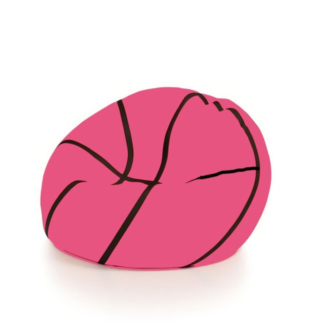 Sedací vak Míč basketbalový 2XL obj. 260 L - Potahová tkanina: Eko kůže, Barva tkaniny: růžová