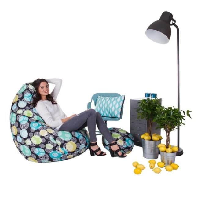 Sedací vak - křeslo Komfort 2XL obj. 390 L - Potahová tkanina: Nylon, Barva tkaniny: šedá