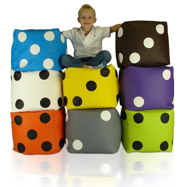 Kostka Cube Play 40x40 obj. 65 L - Potahová tkanina: Eko kůže, Barva potahové tkaniny: tyrkysová