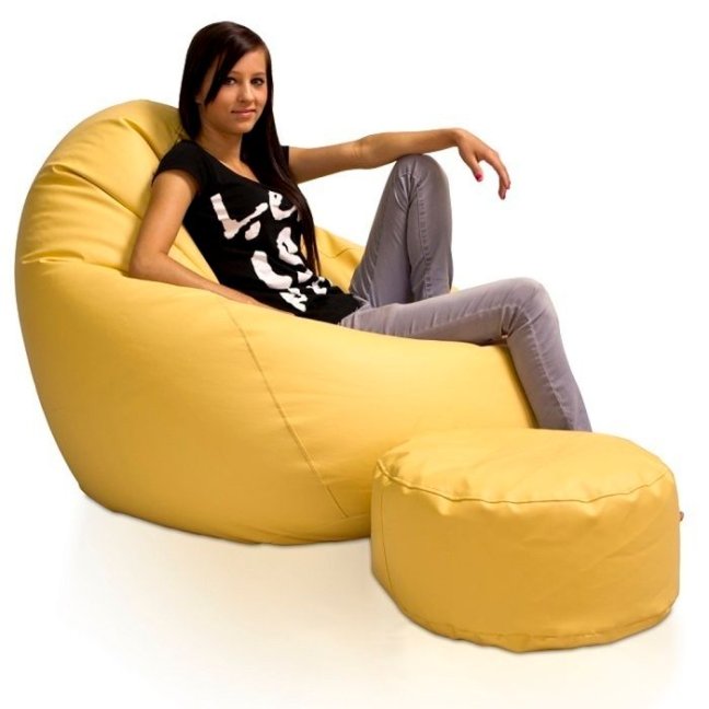 Sedací vak - křeslo Super 3XL obj. 330 L s podnožkou - Potahová tkanina: Eko kůže, Barva tkaniny: ES21