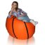 Sedací vak Míč basketbalový 2XL obj. 260 L - Potahová tkanina: Eko kůže, Barva tkaniny: oranžová