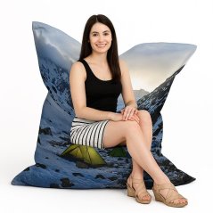 Sedací vak - vlastní  Polštář  3XL 190x140 obj.  600 L mat. Látka s potiskem