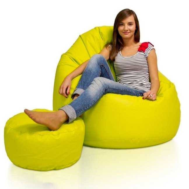 Sedací vak - křeslo Super 3XL obj. 330 L s podnožkou - Potahová tkanina: Eko kůže, Barva tkaniny: ES21