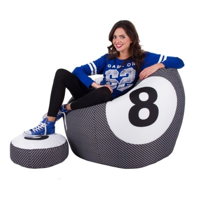 Sedací vak - Koule billiár 8 - sestava 3XL + L obj. 500 a 40 L