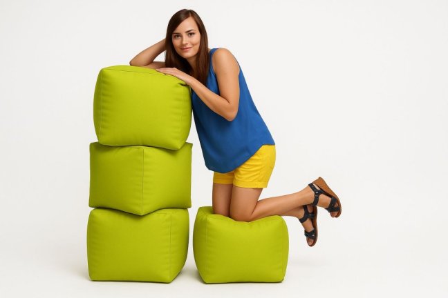 Sedací vak - Kostka 40x40 obj. 65 L - Potahová tkanina: Eko kůže, Barva tkaniny: ES12