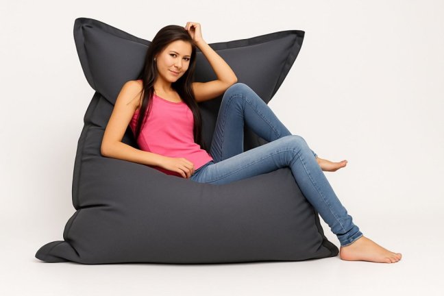 Sedací vak - Polštář  3XL 180x140 obj. 550 L - Potahová tkanina: Nylon, Barva tkaniny: šedá