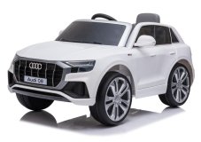 Bílé Audi Q8 elektrické autíčko Q8 s napětím 12V a výkonem