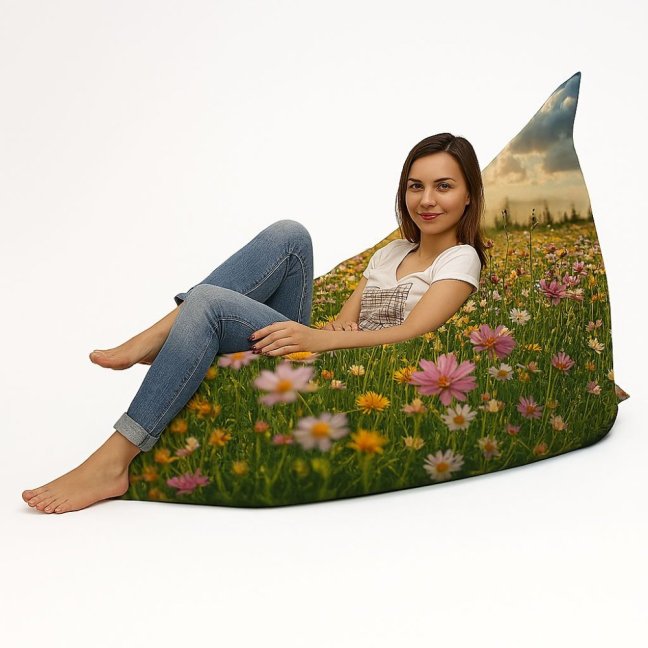 Sedací vak - vlastní  Polštář  3XL 180x140 obj.  550 L mat. Látka s potiskem