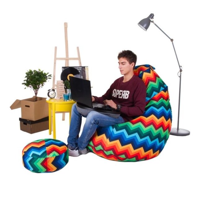 Sedací vak - křeslo Komfort 2XL obj. 390 L - Potahová tkanina: Nylon, Barva tkaniny: šedá