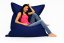 Sedací vak - Polštář  3XL 180x140 obj. 550 L - Potahová tkanina: Nylon, Barva tkaniny: šedá
