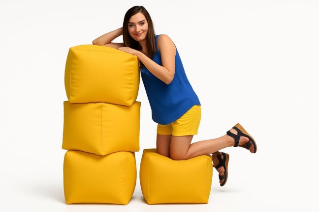 Sedací vak - Kostka 40x40 obj. 65 L - Potahová tkanina: Eko kůže, Barva tkaniny: ES06