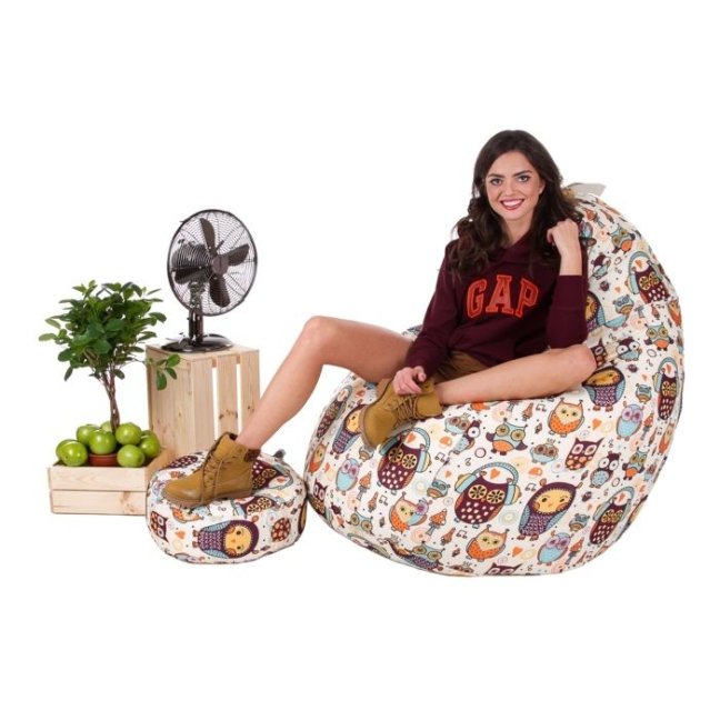 Sedací vak - křeslo Komfort 2XL obj. 390 L - Potahová tkanina: Nylon, Barva tkaniny: šedá