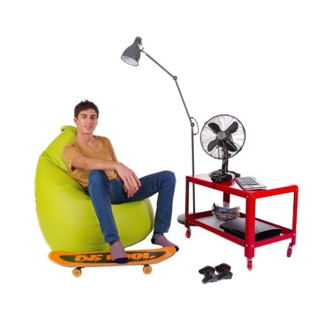 Sedací vak - křeslo Komfort 2XL obj. 390 L - Potahová tkanina: Nylon, Barva tkaniny: šedá