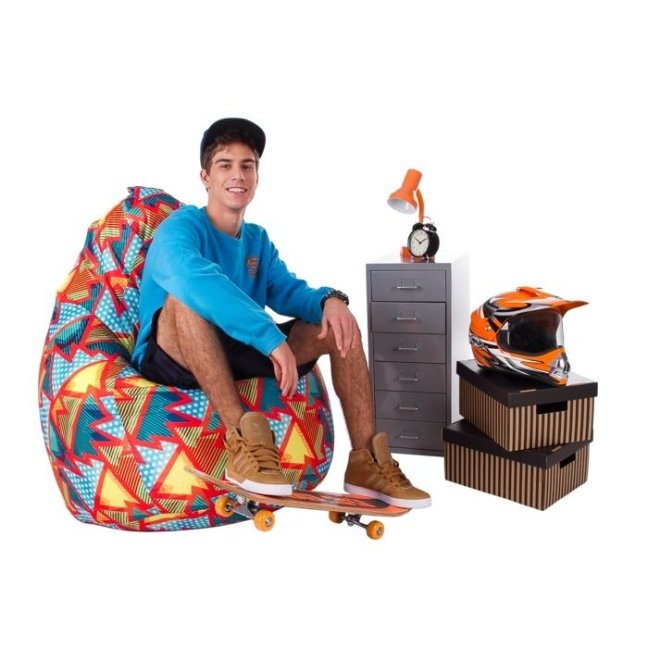 Sedací vak - křeslo Komfort 2XL obj. 390 L - Potahová tkanina: Nylon, Barva tkaniny: šedá